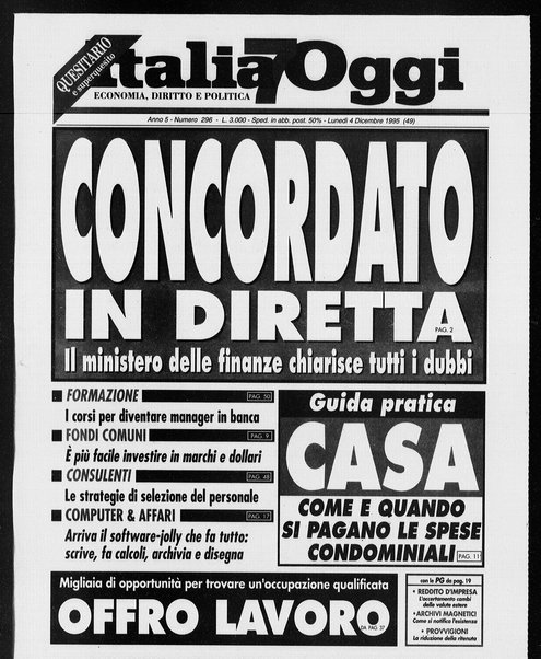 Italia oggi : quotidiano di economia finanza e politica